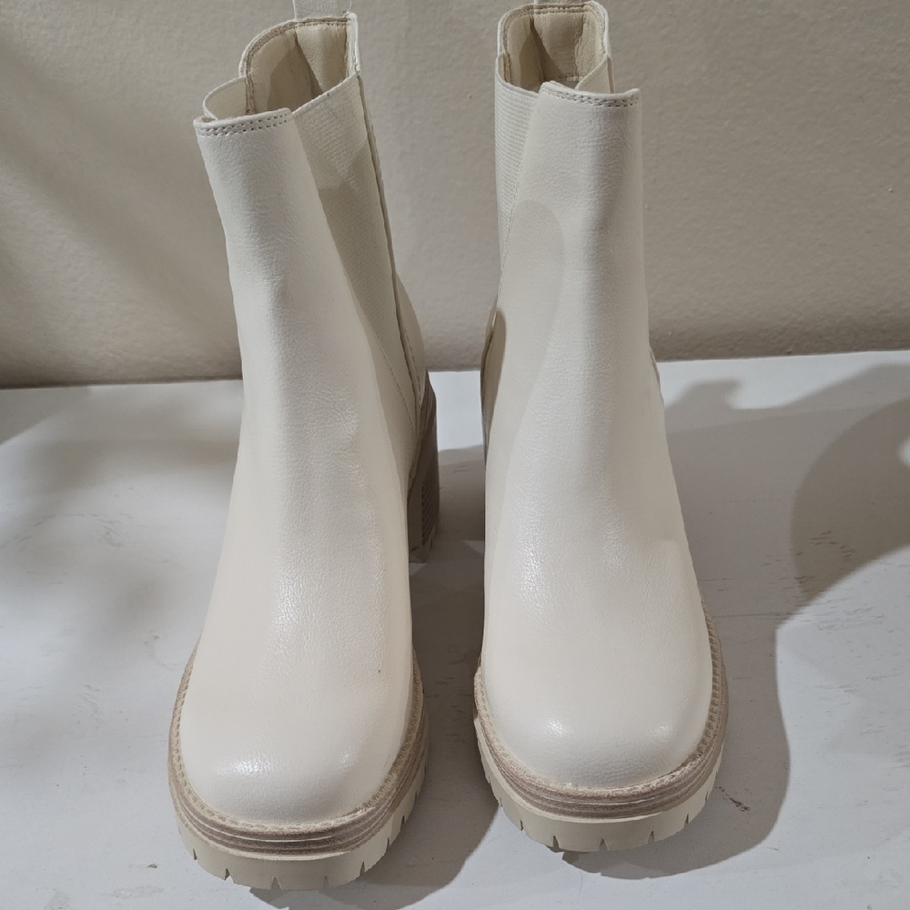 MIA Cream Ankle Booties with Modern Design